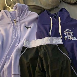 Purple pink outfit 2 tops one bottom all medium